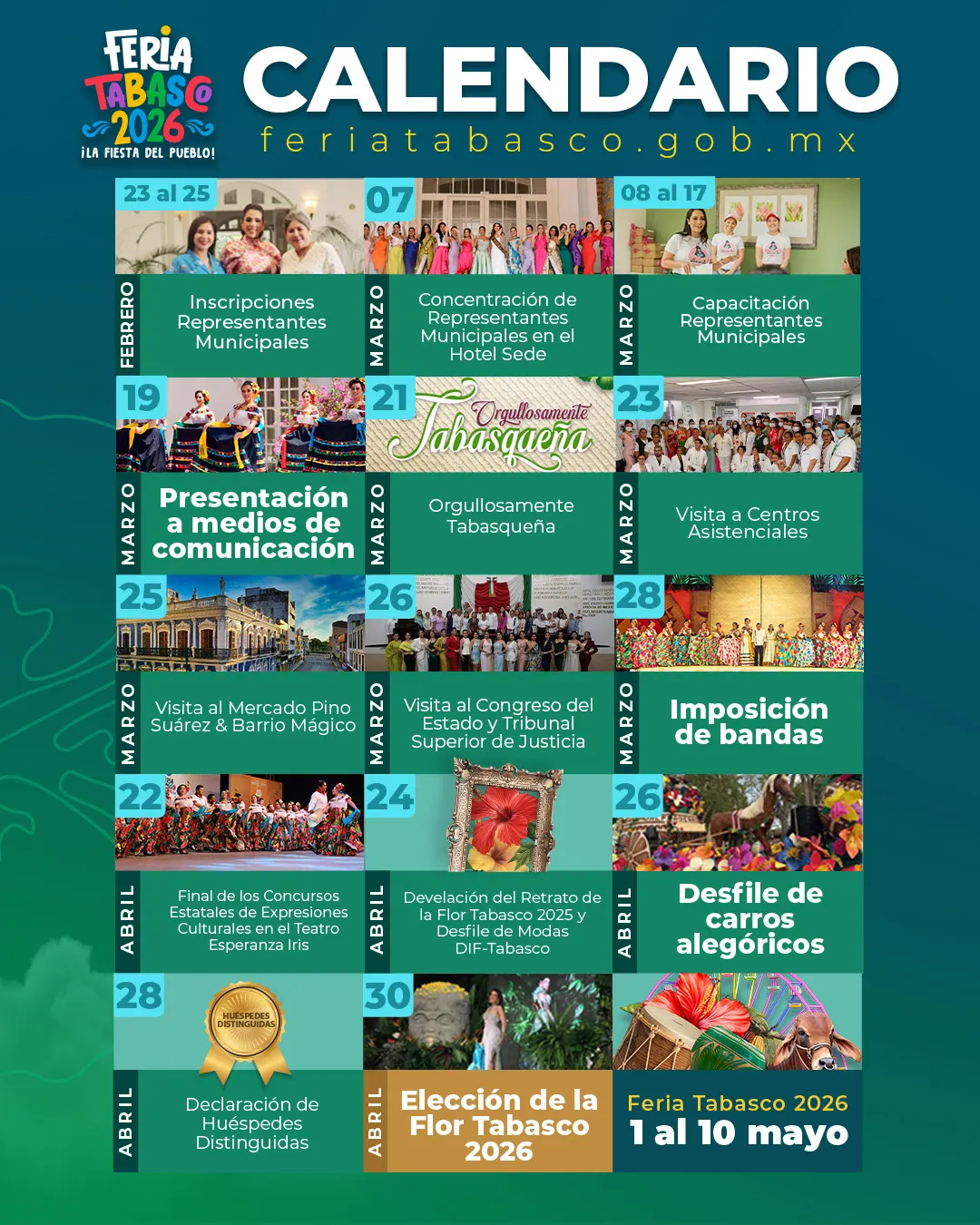 Calendario de la Feria Tabasco 2026